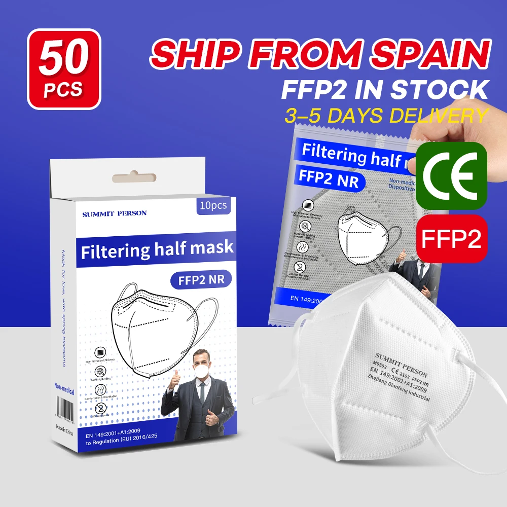 SUMMIT PERSON Mascarillas fpp2 Homologada Approved Face Mask KN95 Certified ffp2mask For Virus Protection Individually Packed
SUMMIT PERSON Mascarillas fpp2 Homologada Approved Face Mask KN95 Certified ffp2mask For Virus Protection Individually Packed