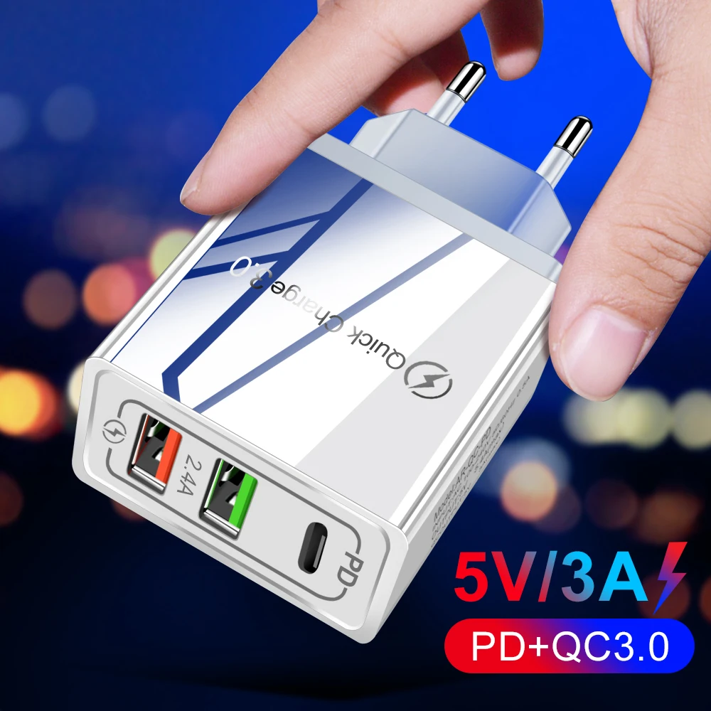 Quick Charge 3.0 PD USB Charger Universal 30W USB Type C Fast Charger Power Adapter for iPhone 12 8 Plus Xiaomi Phone iPAD
Quick Charge 3.0 PD USB Charger Universal 30W USB Type C Fast Charger Power Adapter for iPhone 12 8 Plus Xiaomi Phone iPAD