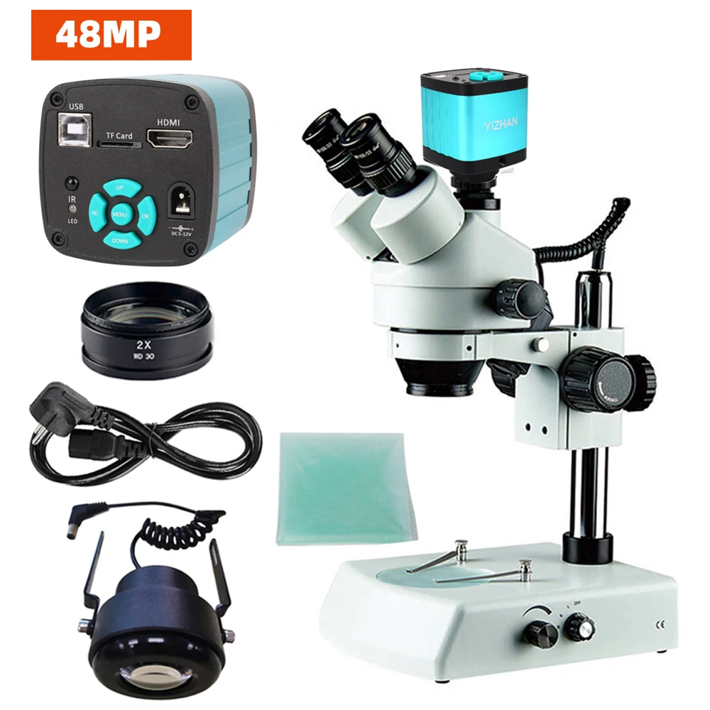 48MP Simul-Focal Trinocular Microscope Camera 7X-90X Zoom Stereo Micro Scope 38MP 21MP 13MP Large Base Built-in Light Source DIY
48MP Simul-Focal Trinocular Microscope Camera 7X-90X Zoom Stereo Micro Scope 38MP 21MP 13MP Large Base Built-in Light Source DIY