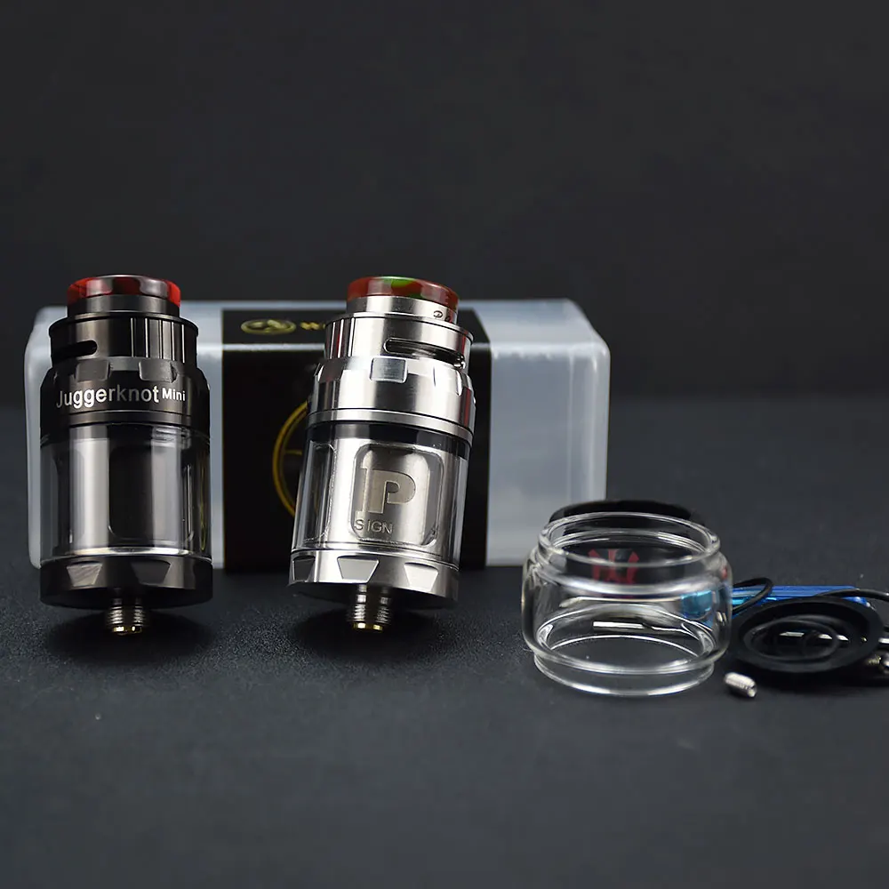 

Wolf Coolvape JuggerKnot Mini RTA 24mm Adjustable top airflow Single coil 2ml/4ml 316ss E-cigarette Atomizer vs Dvarw rta Kayfun