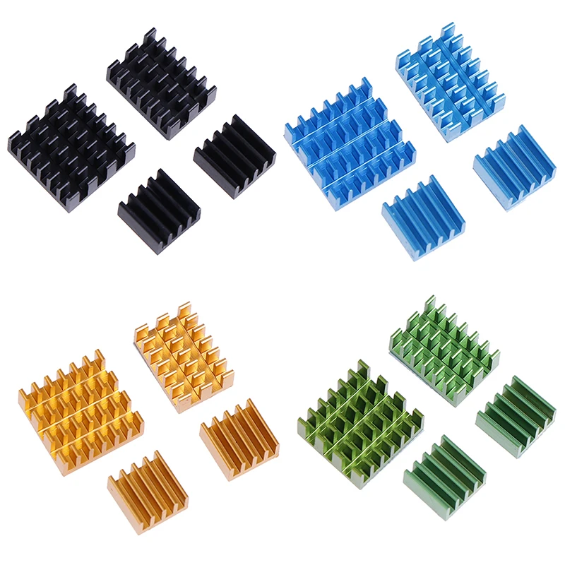 4pcs/set Aluminum Heatsink Radiator Cooler Kit Cooling Pad Heatsink For Raspberry Pi 4B for Raspberry Pi 4
4pcs/set Aluminum Heatsink Radiator Cooler Kit Cooling Pad Heatsink For Raspberry Pi 4B for Raspberry Pi 4