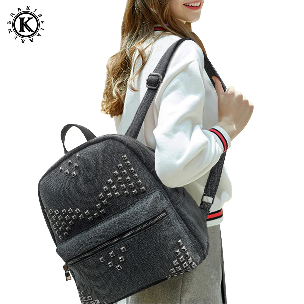 All New 2020 Casual Fashion Women Backpacks with Rivets Jeans Backpack Bags Denim Travel Backpacks Black/Blue
All New 2020 Casual Fashion Women Backpacks with Rivets Jeans Backpack Bags Denim Travel Backpacks Black/Blue