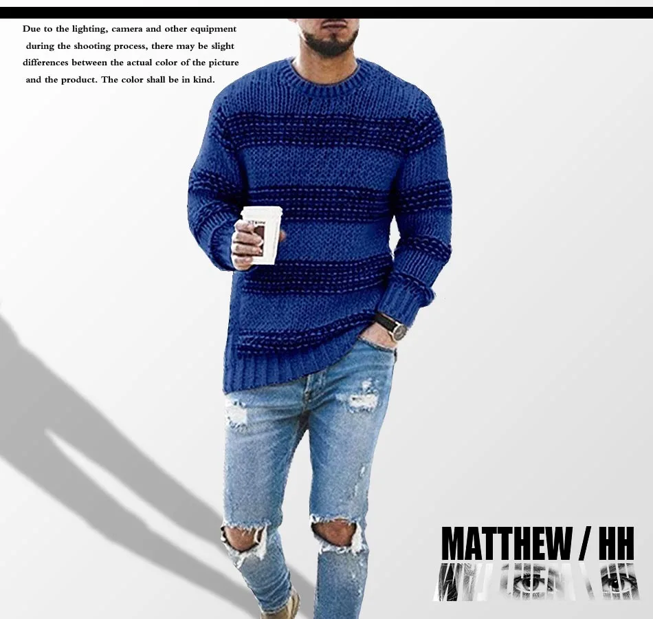 Winter men's sweater men's thickened Round Neck Long Sleeve Striped Sweater fashion home warm top A077
Winter men's sweater men's thickened Round Neck Long Sleeve Striped Sweater fashion home warm top A077