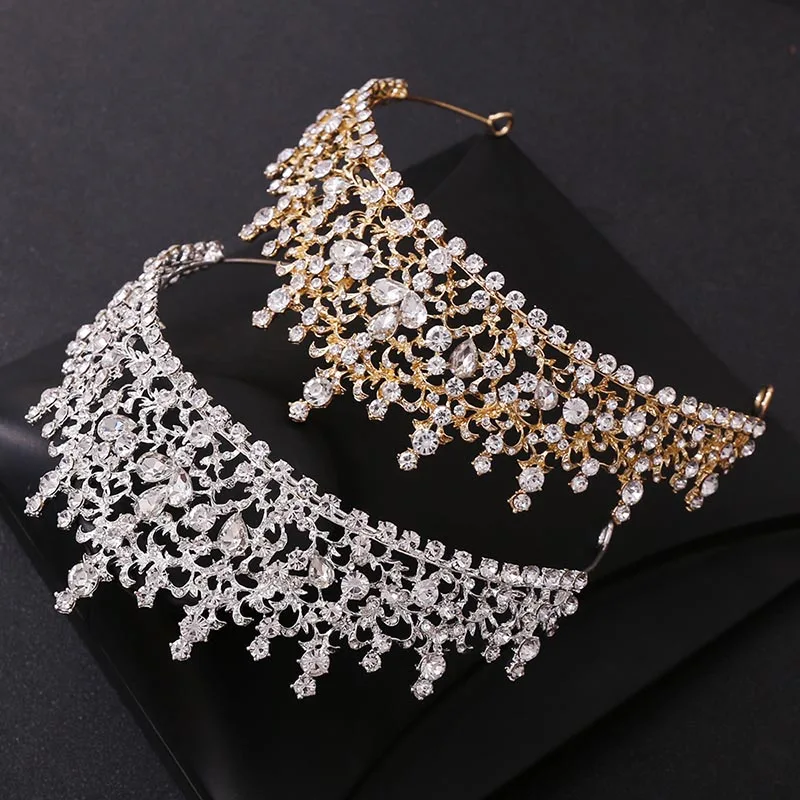 FORSEVEN Baroque Rhinestone Crown Gold/Silver Color Tiara Women Girls Headpeice Bride Wedding Headband Hair Accessories JL 
FORSEVEN Baroque Rhinestone Crown Gold/Silver Color Tiara Women Girls Headpeice Bride Wedding Headband Hair Accessories JL