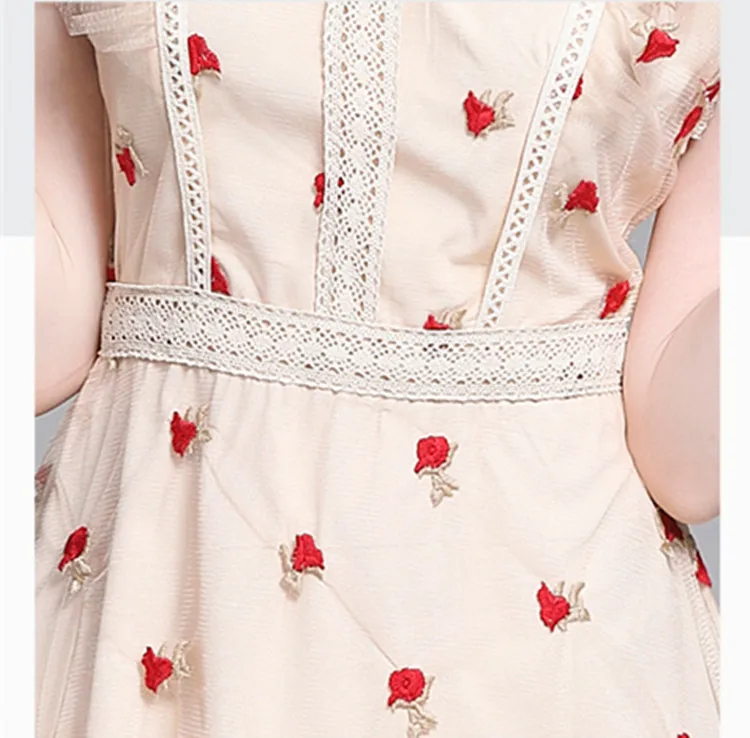 Womans Rose Embroidery Mesh Dresses Elegant Womans Party Dress Spring Woman Hollow Out Patchwork Slim Dress Vestidos
Womans Rose Embroidery Mesh Dresses Elegant Womans Party Dress Spring Woman Hollow Out Patchwork Slim Dress Vestidos