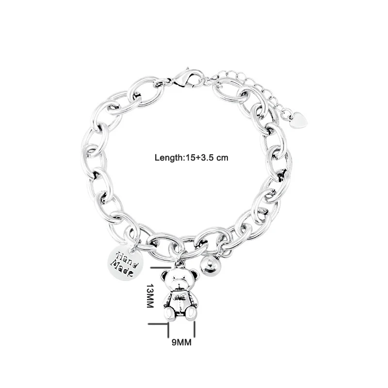Bracelet 925 Sterling Silver Handmade Vintage Bear Pendent Charm Bracelet &Bangle For Women Wedding Luxury Jewelry
Bracelet 925 Sterling Silver Handmade Vintage Bear Pendent Charm Bracelet &Bangle For Women Wedding Luxury Jewelry