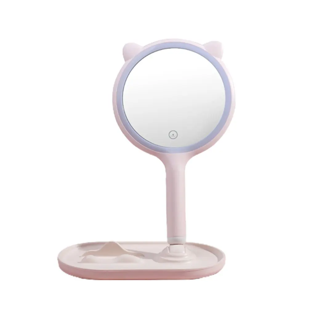 Handheld Led Double-sided Mirror 3 Color Electroless Plating Dimming Bright Desktop Round Vanity Mirror
Handheld Led Double-sided Mirror 3 Color Electroless Plating Dimming Bright Desktop Round Vanity Mirror