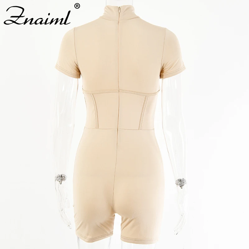 Znaiml Sexy Women Skinny Short Sport Rompers Short Sleeve High collar zipper Jumpsuit Autumn Body Femme Elastic Lady Playsuit
Znaiml Sexy Women Skinny Short Sport Rompers Short Sleeve High collar zipper Jumpsuit Autumn Body Femme Elastic Lady Playsuit
