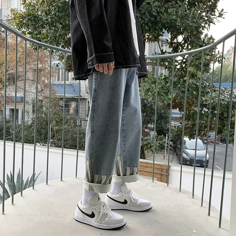 Men's Wear 2021 Autumn New Patchwork Korean Streetwear Fashion Straight Blue Jeans Casual Denim Trousers For Male
Men's Wear 2021 Autumn New Patchwork Korean Streetwear Fashion Straight Blue Jeans Casual Denim Trousers For Male