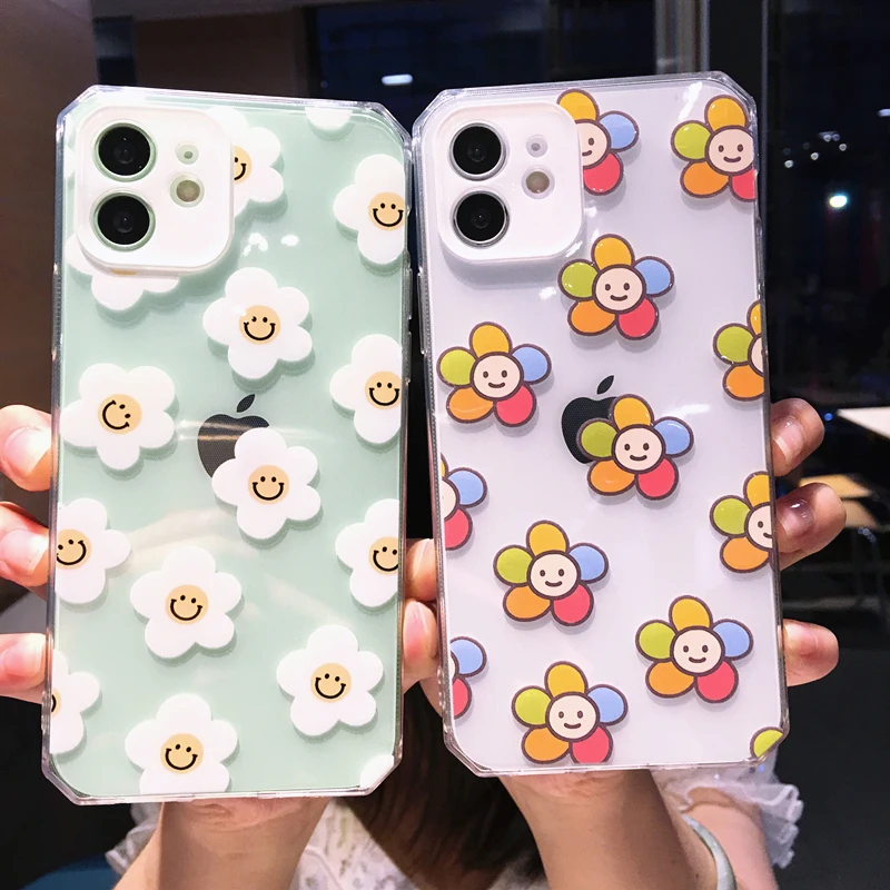 Cute Fartoon Flowers Daisy Smile Phone Case For iPhone 11 Pro Max 12 Mini X XS XR 7 8 Plus Transparent Soft TPU Shockproof Cover
Cute Fartoon Flowers Daisy Smile Phone Case For iPhone 11 Pro Max 12 Mini X XS XR 7 8 Plus Transparent Soft TPU Shockproof Cover