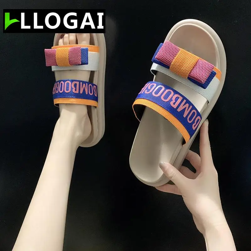 LLOGAI Chaussure Femme Mesh Summer Slippers For Women Mixed Colors Sandals Woman New Platform Slippers House Flat Heels
LLOGAI Chaussure Femme Mesh Summer Slippers For Women Mixed Colors Sandals Woman New Platform Slippers House Flat Heels