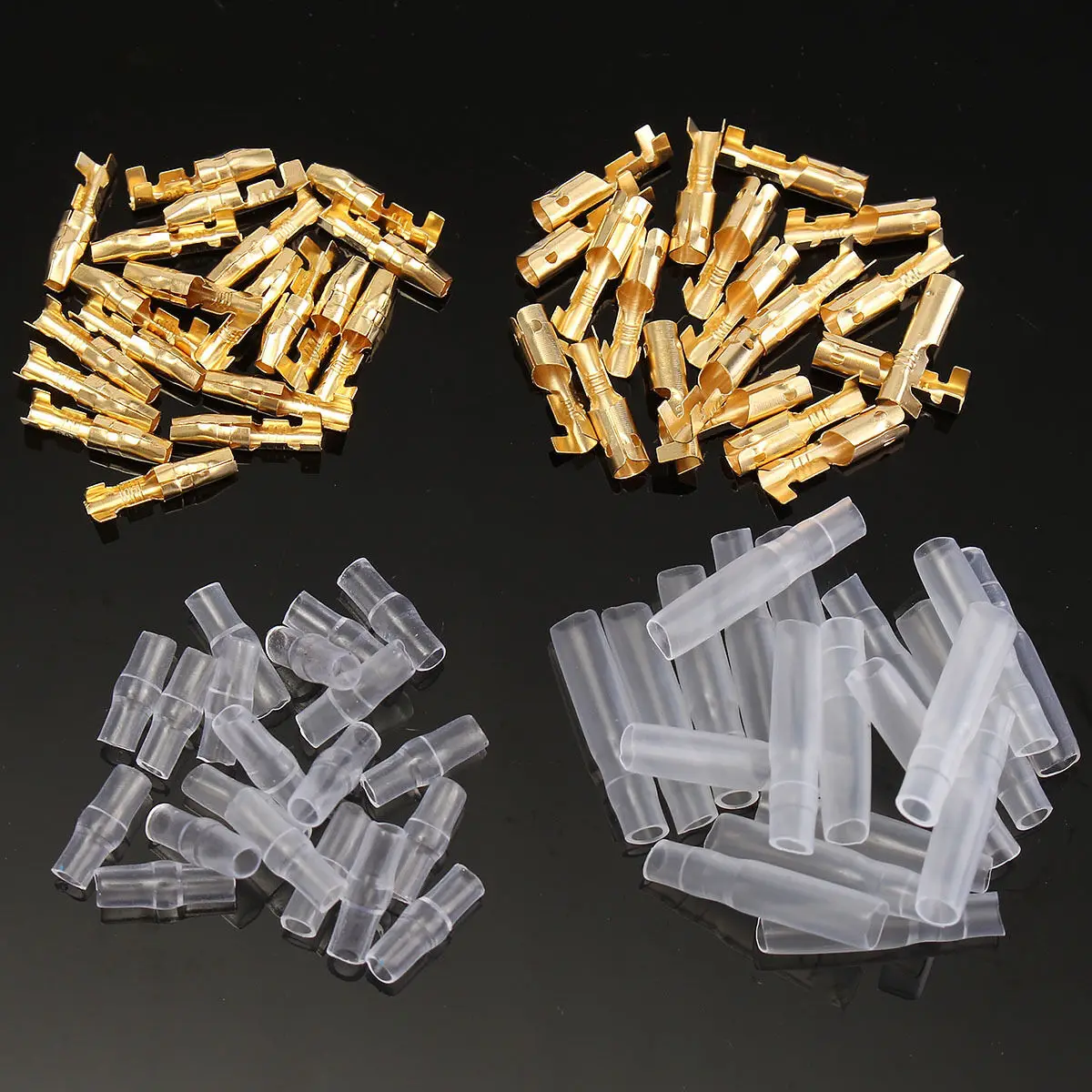 20/50pcs/bagMale and female terminal gold 3.9mm male block car connector lug brass bullet film and female wire connector.
20/50pcs/bagMale and female terminal gold 3.9mm male block car connector lug brass bullet film and female wire connector.