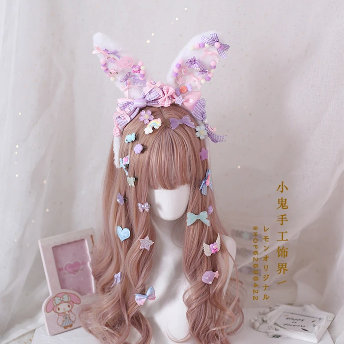 Lolita Handmade Headwear KC Cute Hairband Kawaii Sweet Rabbit Strawberry Candy Bunny Ears Hair Clasp Girl Hair Accessories
Lolita Handmade Headwear KC Cute Hairband Kawaii Sweet Rabbit Strawberry Candy Bunny Ears Hair Clasp Girl Hair Accessories