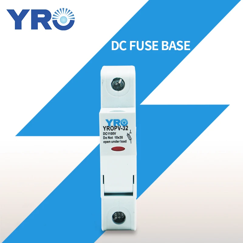 DC 1P 1100V LED Fuse Holder for Solar PV System Protection Fusible 10x38MM gPV PV Solar Fuse YROPV-32 
DC 1P 1100V LED Fuse Holder for Solar PV System Protection Fusible 10x38MM gPV PV Solar Fuse YROPV-32