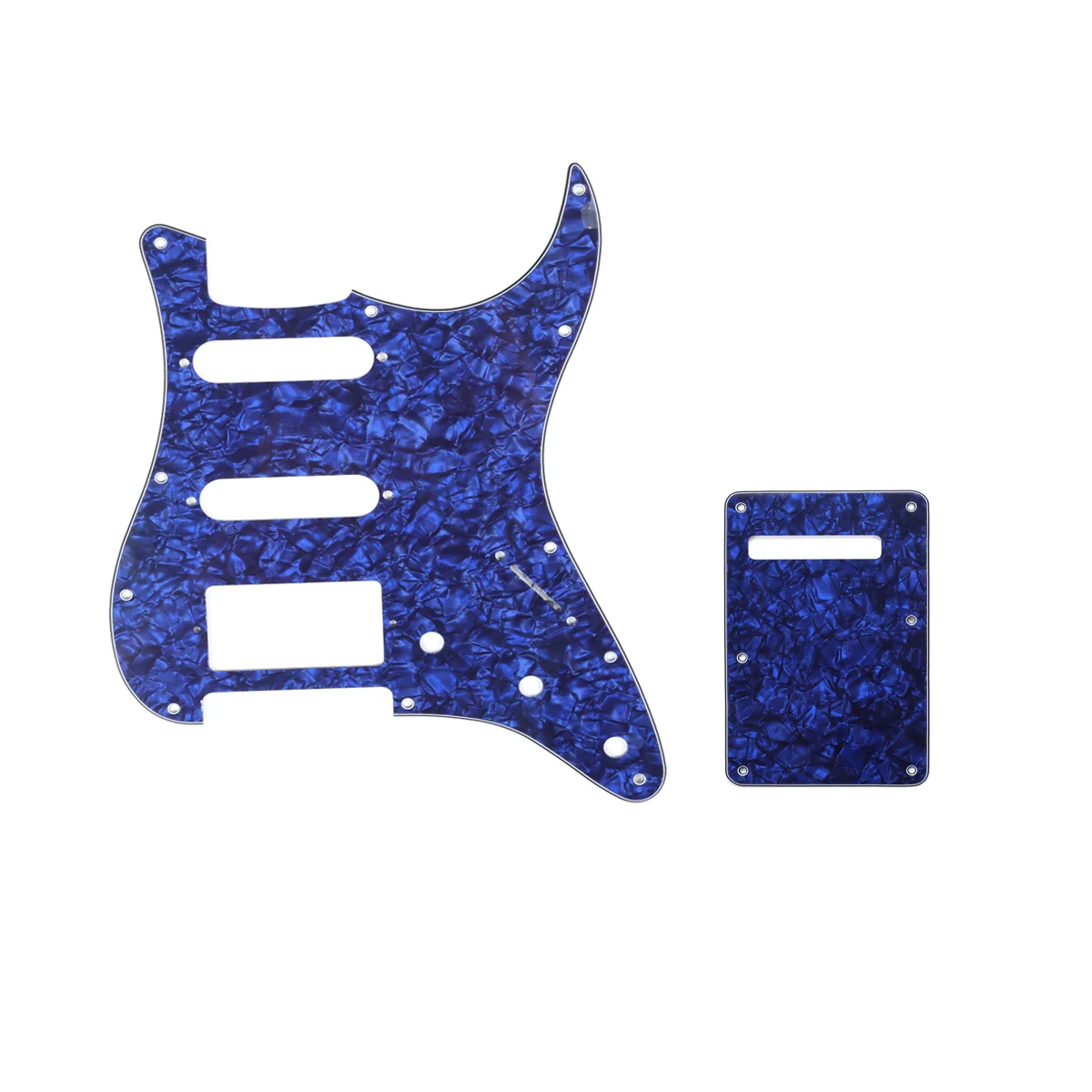 Musiclily SSH 11 Hole Strat Guitar Pickguard and BackPlate Set for Fender USA/Mexican Standard Strat Style, 4Ply Blue Pearl
Musiclily SSH 11 Hole Strat Guitar Pickguard and BackPlate Set for Fender USA/Mexican Standard Strat Style, 4Ply Blue Pearl