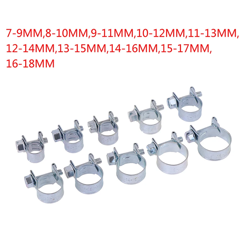 10PCS/Set Car Fuel Hose Clips Hoses Clamps Set Mini Carbon Steel Air Hose Clamp Diesel Petrol Pipe Clips Auto Hose Parts 
10PCS/Set Car Fuel Hose Clips Hoses Clamps Set Mini Carbon Steel Air Hose Clamp Diesel Petrol Pipe Clips Auto Hose Parts