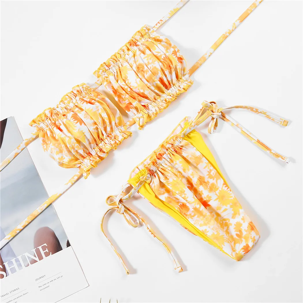 Women Print Sexy Bikini Set Wire-Free Hollow Chest Bra Triangle Straps Panty Swimming Suit Braizilian Swimwear Strappy Swimsuit
Women Print Sexy Bikini Set Wire-Free Hollow Chest Bra Triangle Straps Panty Swimming Suit Braizilian Swimwear Strappy Swimsuit