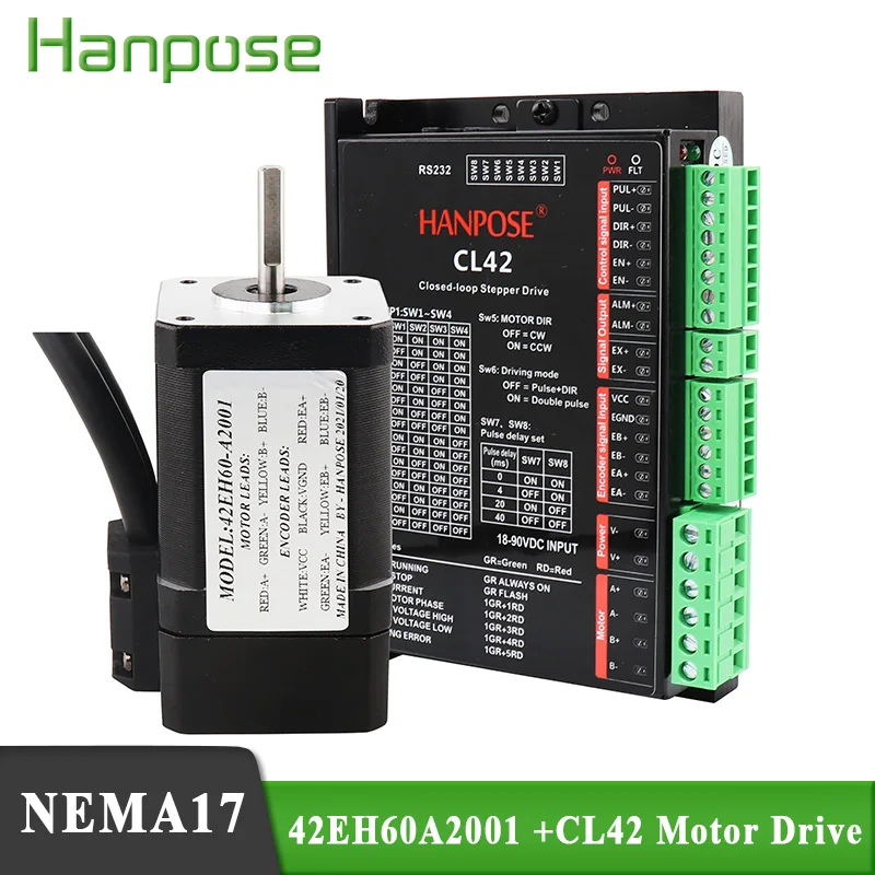 Stepper Motor Hybrid torque nema17 Step-servo motor 42EH60A2001 2A 0.8N.m 60MM CL42 Drive Closed Loop Servo CNC Controller Kit
Stepper Motor Hybrid torque nema17 Step-servo motor 42EH60A2001 2A 0.8N.m 60MM CL42 Drive Closed Loop Servo CNC Controller Kit