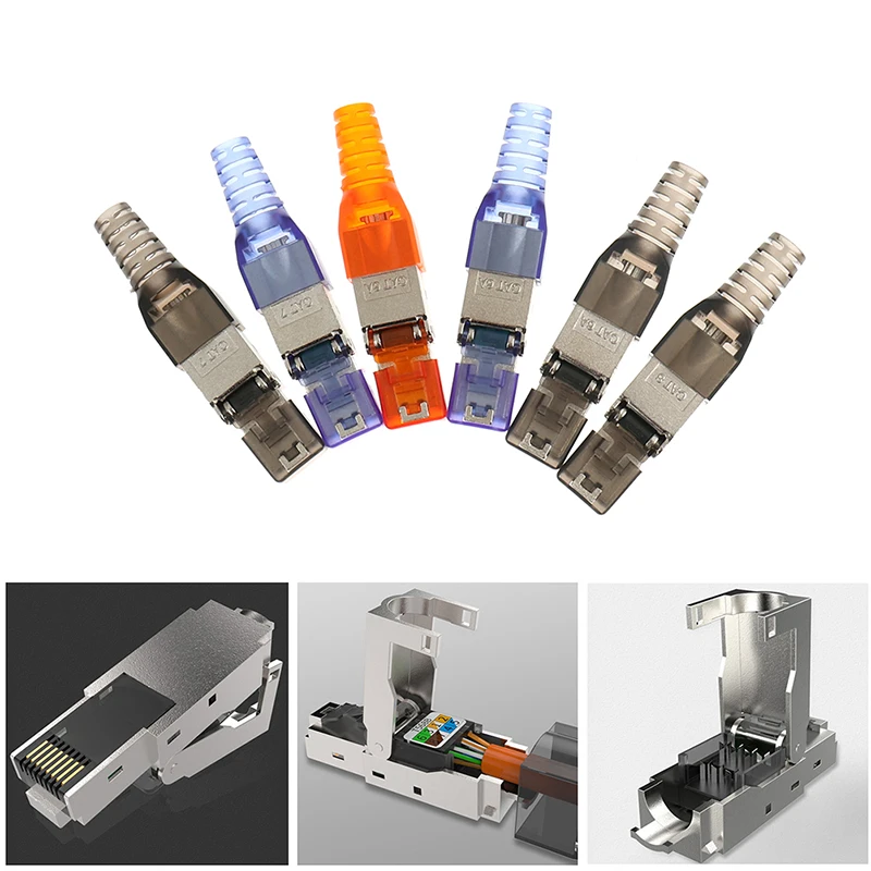 Cat6a Cat7 Cat8 Rj45 Connector Ethernet Plug Adapter Tool-free Crimping Shielded Crystal Head Network Cable
Cat6a Cat7 Cat8 Rj45 Connector Ethernet Plug Adapter Tool-free Crimping Shielded Crystal Head Network Cable