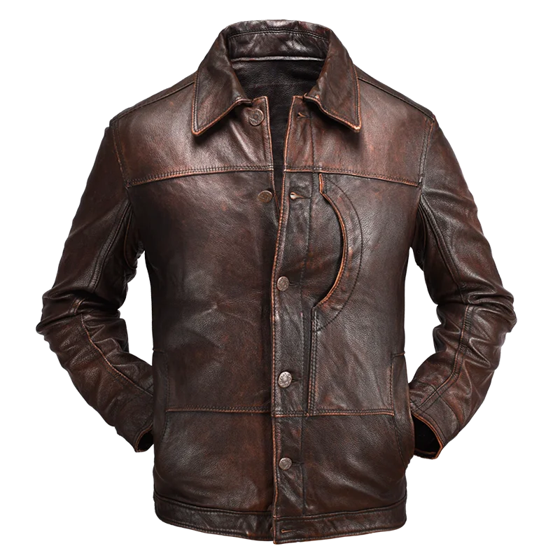 Genuine Leather Jacket Men Vintage Retro Mens Real Natural Cowhide Cow Skin Slim Fit Brown Spring Autumn Motorcycle Male Coats
Genuine Leather Jacket Men Vintage Retro Mens Real Natural Cowhide Cow Skin Slim Fit Brown Spring Autumn Motorcycle Male Coats