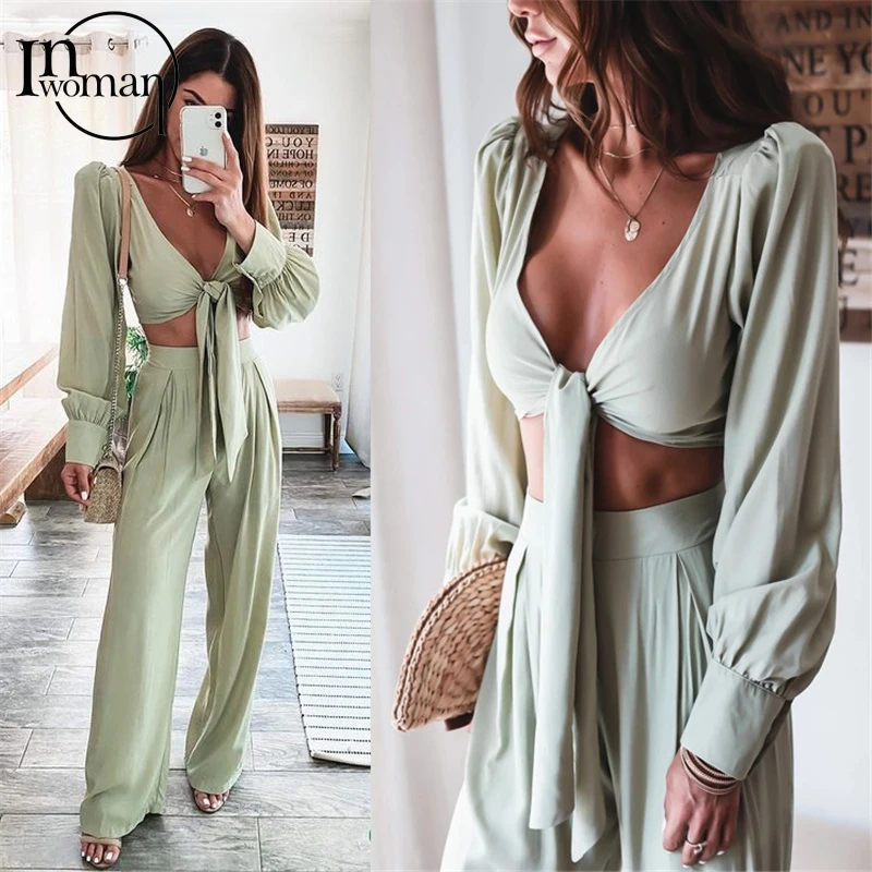 IWOMAN Sexy Bodycon Bandage Top Women High Waist Pants Trousers Leggings Female 2 Two Piece Set Outfits Women Matching Sets 2021
IWOMAN Sexy Bodycon Bandage Top Women High Waist Pants Trousers Leggings Female 2 Two Piece Set Outfits Women Matching Sets 2021