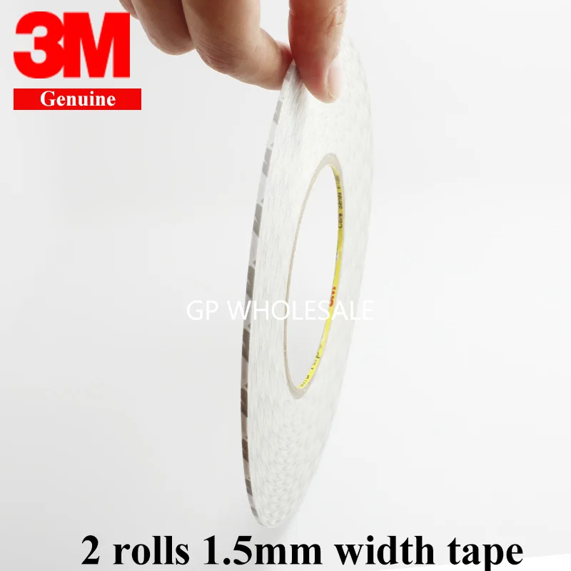 

2x (1.5mm*50M) Original 3M 9080 Universal Use 9080 Double Sided Adhesive Translucent Tape for LED LCD Phone Screen, Paper