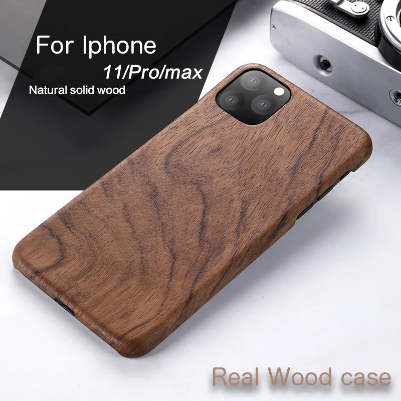 Чехол для телефона из натурального дерева IPHONE 11 PRO MAX чехол черного ледяного