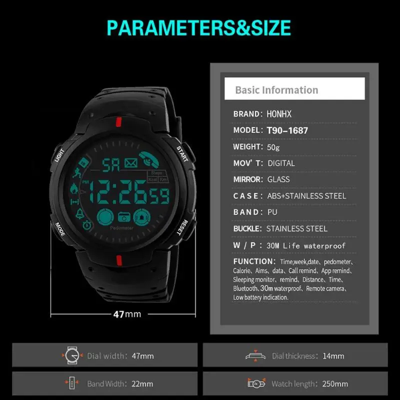HONHX Electronic Watch Men Sports Wrist Watches Sports Waterproof Electronic Watch Smart Digital Unisex Wristwatch Dropshipping
HONHX Electronic Watch Men Sports Wrist Watches Sports Waterproof Electronic Watch Smart Digital Unisex Wristwatch Dropshipping
