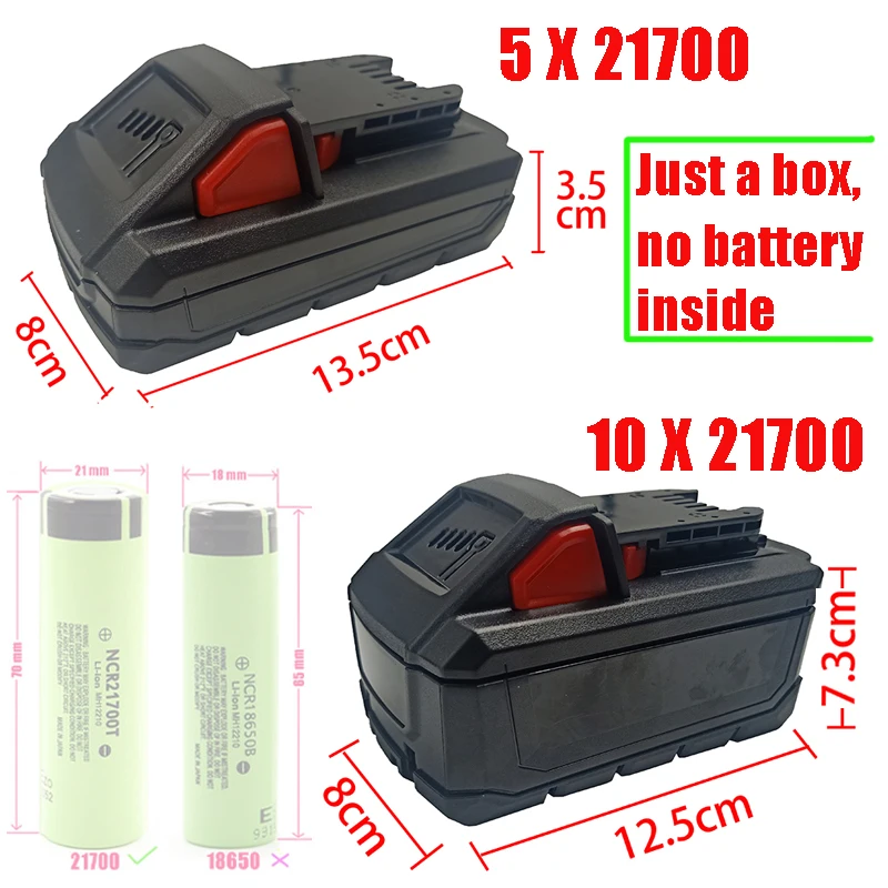 m18 21700 Li-ion Battery Plastic Case PCB Charging Protection Circuit Board Box Shell For Milwaukee 18V 20V Lithium Battery
m18 21700 Li-ion Battery Plastic Case PCB Charging Protection Circuit Board Box Shell For Milwaukee 18V 20V Lithium Battery