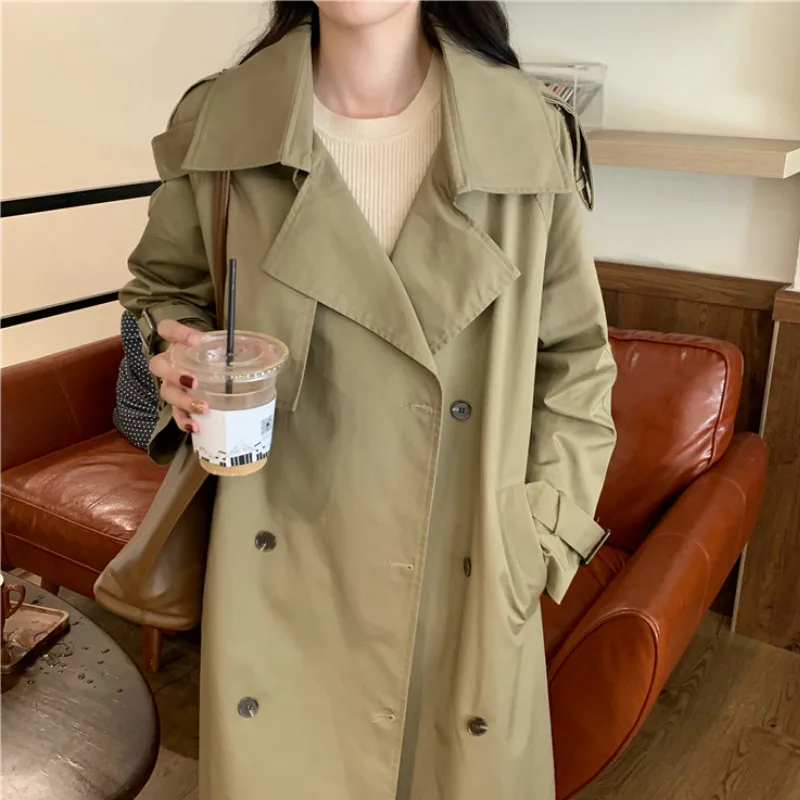 Women England Style Sleeve Jacket Female Trench Double Breaster Loose Elegant Long Coat 2020 Autumn Korean Clothing
Women England Style Sleeve Jacket Female Trench Double Breaster Loose Elegant Long Coat 2020 Autumn Korean Clothing