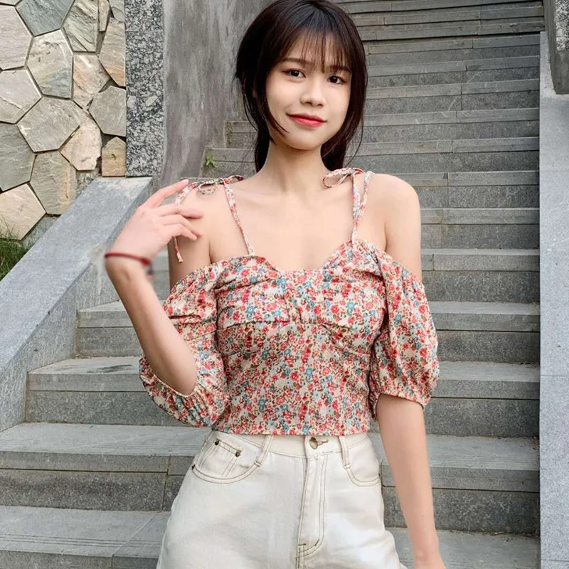 Sweet Floral Print Chiffon Blouse Korean Fashion Off Shoulder Short Sleeve Blouses Shirt Women's Clothing
Sweet Floral Print Chiffon Blouse Korean Fashion Off Shoulder Short Sleeve Blouses Shirt Women's Clothing