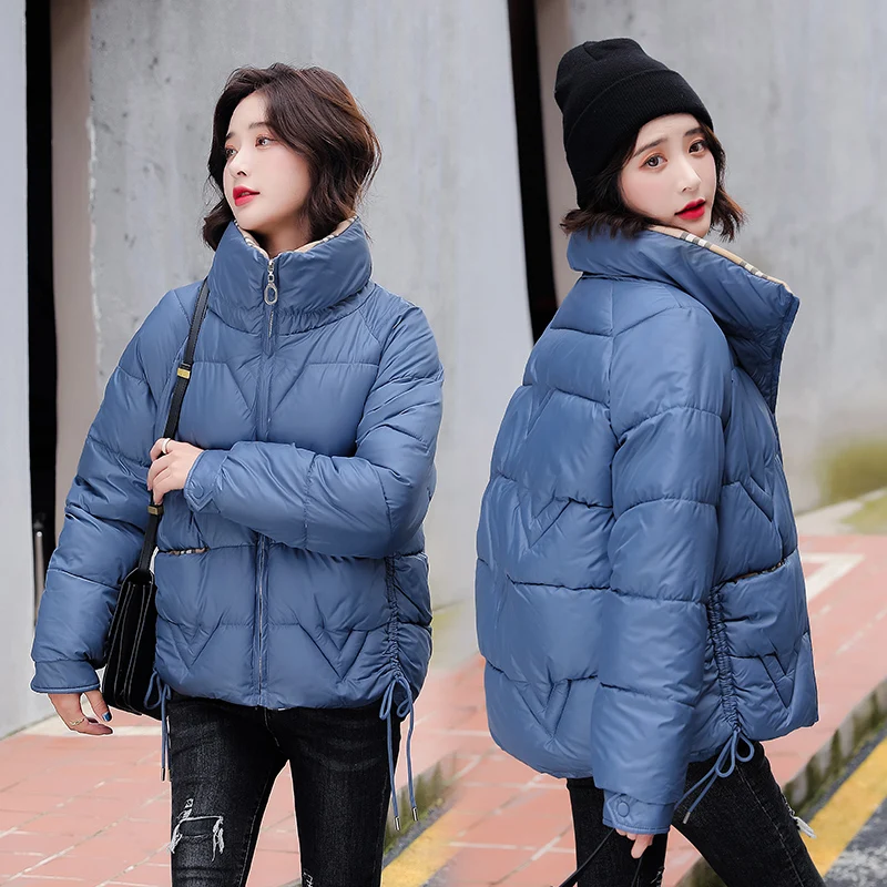 Stand Collar Winter Women's Thick Cotton Padded Jacket Glossy Warm Puffer Coat for Female Zipper Parkas Outwear
Stand Collar Winter Women's Thick Cotton Padded Jacket Glossy Warm Puffer Coat for Female Zipper Parkas Outwear