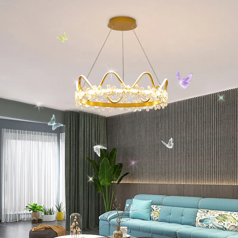 Light Luxury Postmodern Simple Living Room Chandelier Led Creative Personality Crown Children's Room Bedroom Lamp 
Light Luxury Postmodern Simple Living Room Chandelier Led Creative Personality Crown Children's Room Bedroom Lamp