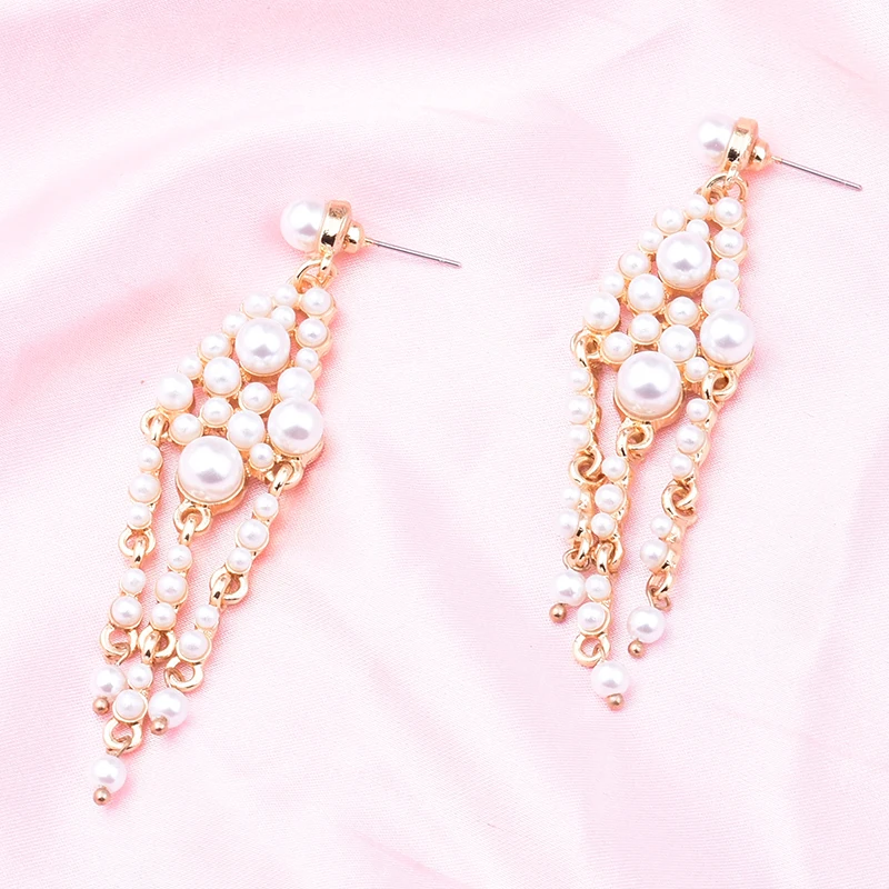 New geometric pearl tassel long earrings for women's unique fashion charm statement jewelry girls party gifts wholesale
New geometric pearl tassel long earrings for women's unique fashion charm statement jewelry girls party gifts wholesale