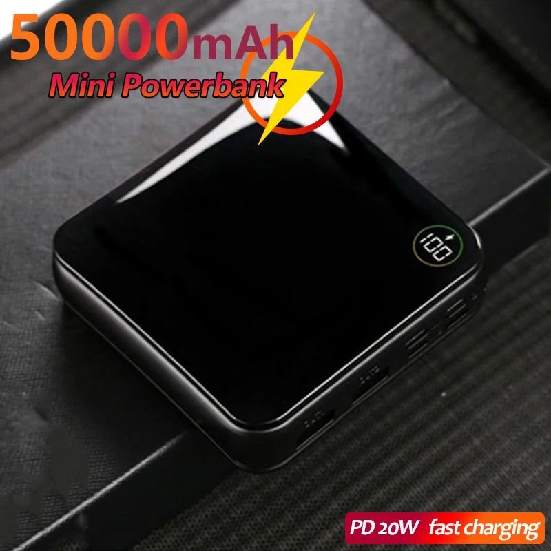 50000mAh Mini Power Bank with LED Digital Display One-way Fast Charging Portable External Battery Suitable for Xiaomi mi IPhone
50000mAh Mini Power Bank with LED Digital Display One-way Fast Charging Portable External Battery Suitable for Xiaomi mi IPhone