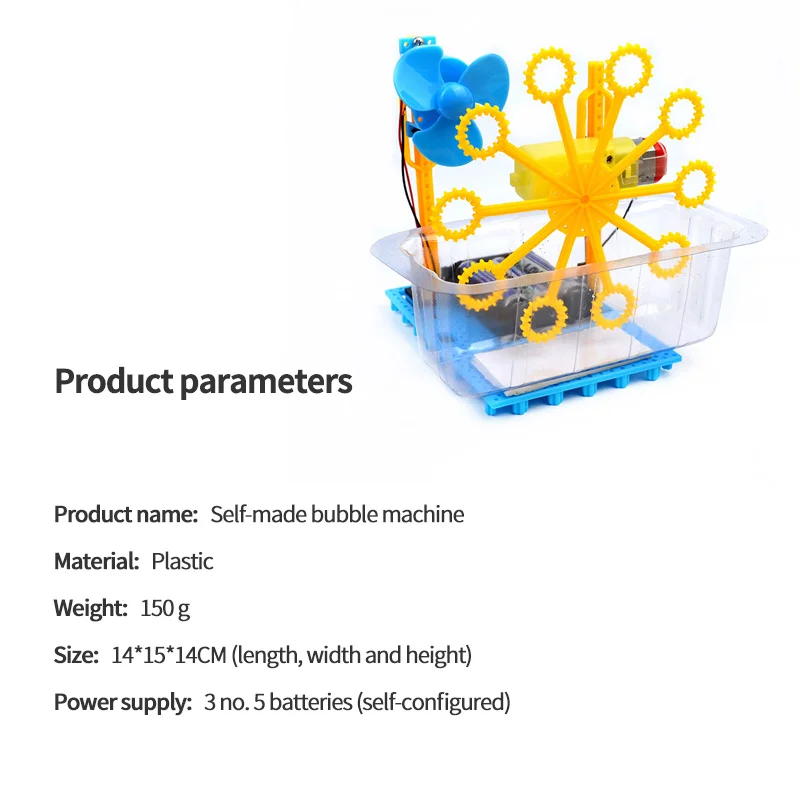Handmade Bubble Machine DIY Bubble Blister Robot Machine Educational Kit ToyElectric Toy Science Experiment Kit Science DIY Set
Handmade Bubble Machine DIY Bubble Blister Robot Machine Educational Kit ToyElectric Toy Science Experiment Kit Science DIY Set