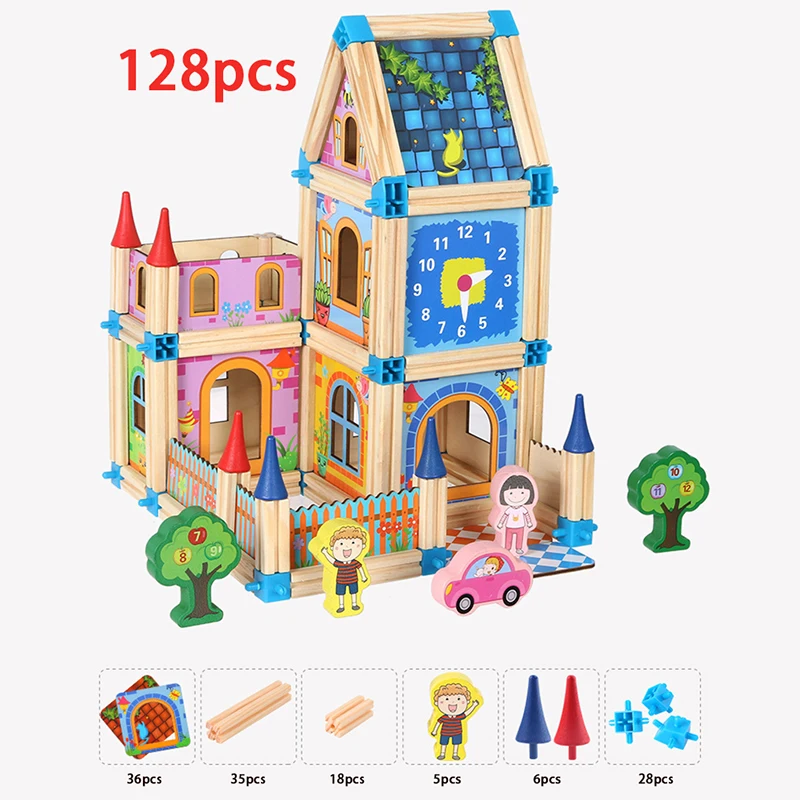 298Pcs Kid's house building blocks jigsaw puzzle toys for boys and girls 3D jigsaw puzzles wooden educational toys for Kid's
298Pcs Kid's house building blocks jigsaw puzzle toys for boys and girls 3D jigsaw puzzles wooden educational toys for Kid's