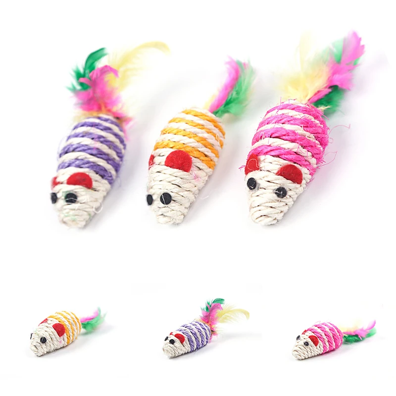 Meow whale feather mouse cat toy chews sisal mouse with colored feather tail sisal cat scratcher color random 1PCS 
Meow whale feather mouse cat toy chews sisal mouse with colored feather tail sisal cat scratcher color random 1PCS