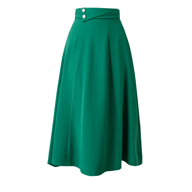 Summer Long Skirt Women Solid High Waist French Female Office Lady All-Match Skirts Blue Casual Wide Flare Elegant Harajuku 2021 
Summer Long Skirt Women Solid High Waist French Female Office Lady All-Match Skirts Blue Casual Wide Flare Elegant Harajuku 2021