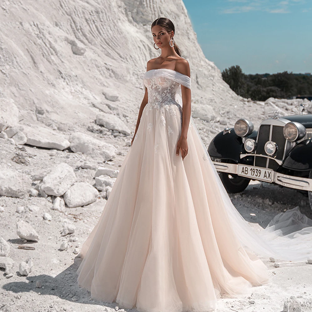 Elegant Pink A-Line Wedding Dress Boat Neck Off The Shoulder Lace Up Appliques Sweep Train Bridal Gowns 2021 Vestidos De Noivas
Elegant Pink A-Line Wedding Dress Boat Neck Off The Shoulder Lace Up Appliques Sweep Train Bridal Gowns 2021 Vestidos De Noivas