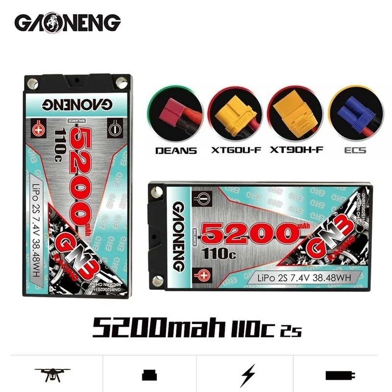 1/2 шт. GNB 7,4 В 5200 мА · ч 110C MAX 220C LiPo аккумулятор для пульта дистанционного управления автомобильные гоночные запасные части с обновлением корпуса LiHV 2S аккумулятор
1/2 шт. GNB 7,4 В 5200 мА · ч 110C MAX 220C LiPo аккумулятор для пульта дистанционного управления автомобильные гоночные запасные части с обновлением корпуса LiHV 2S аккумулятор