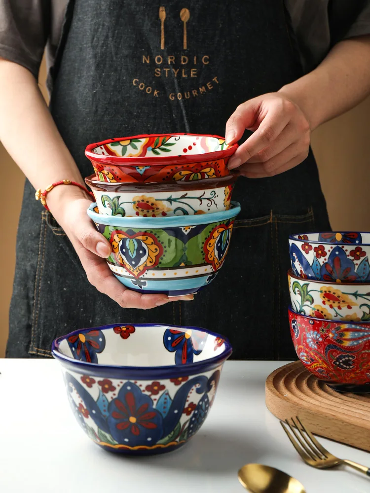 Creative Bohemia Ceramic Rice Bowl 6 Inch Fruit Salad Bowl 4.7 Inch Breakfast Noodle Pasta Dinnerware
Creative Bohemia Ceramic Rice Bowl 6 Inch Fruit Salad Bowl 4.7 Inch Breakfast Noodle Pasta Dinnerware