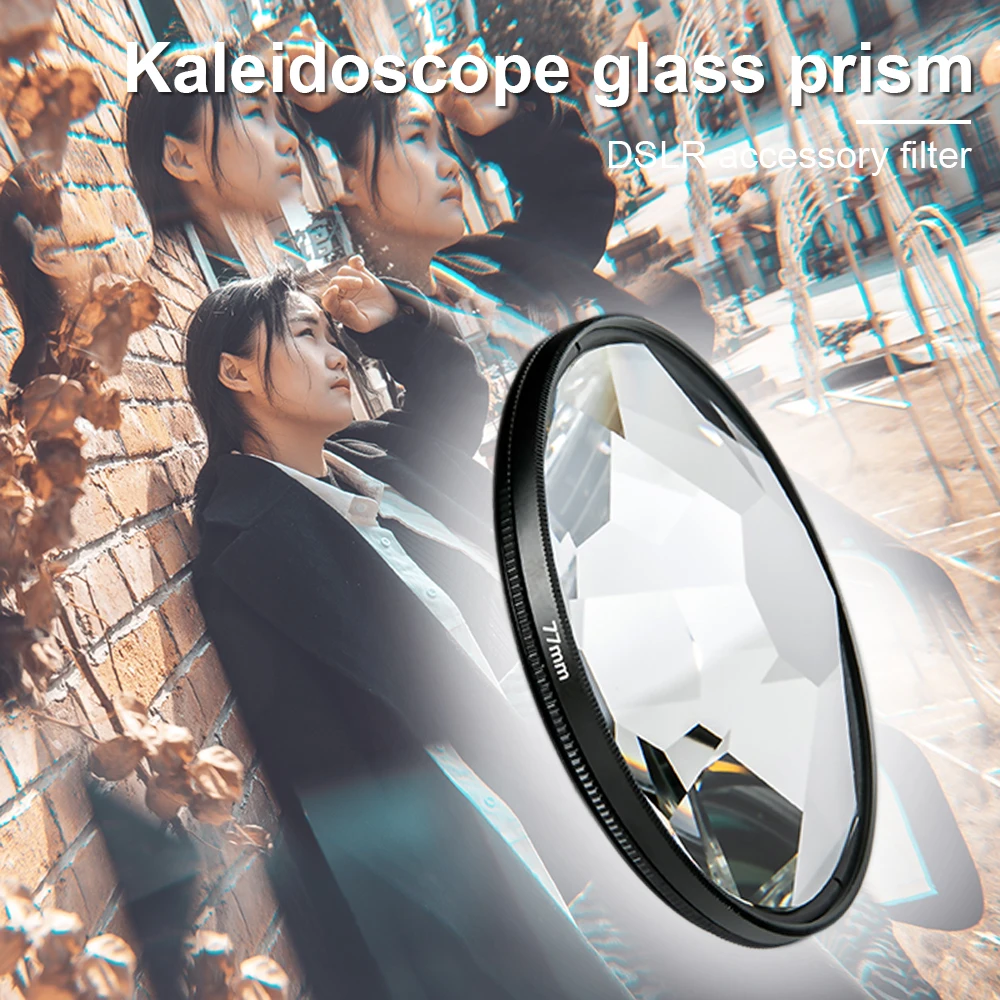 Camera Lens Filter 77mm Colorful Kaleidoscope Prism Glass Filter for Change Number of Subjects Photography FX SLR Accessories
Camera Lens Filter 77mm Colorful Kaleidoscope Prism Glass Filter for Change Number of Subjects Photography FX SLR Accessories