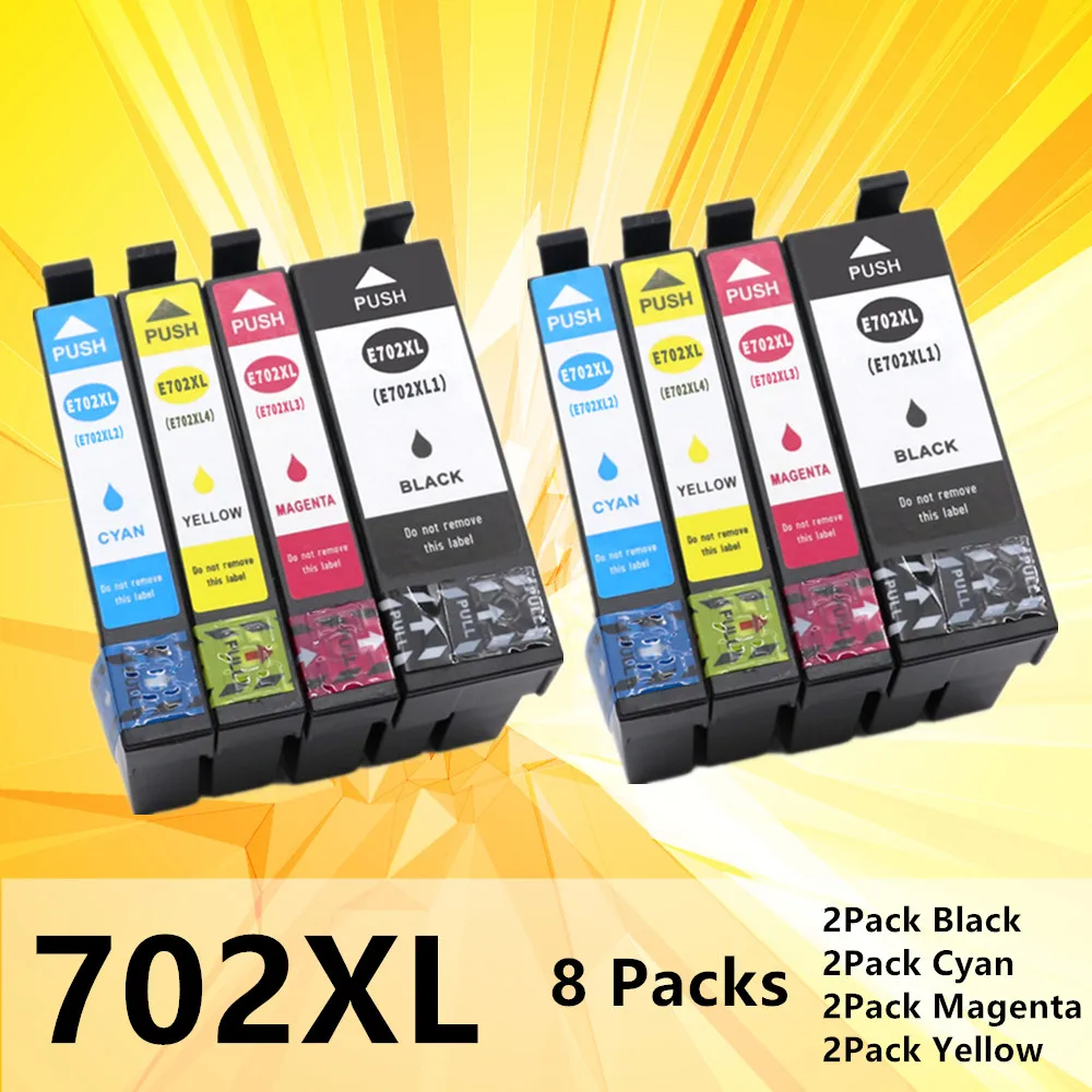 Картриджи для принтера EPSON 702, T702, XL, 702XL, WF-3720, WF-3725, с чипами, 8 упаковок
Картриджи для принтера EPSON 702, T702, XL, 702XL, WF-3720, WF-3725, с чипами, 8 упаковок