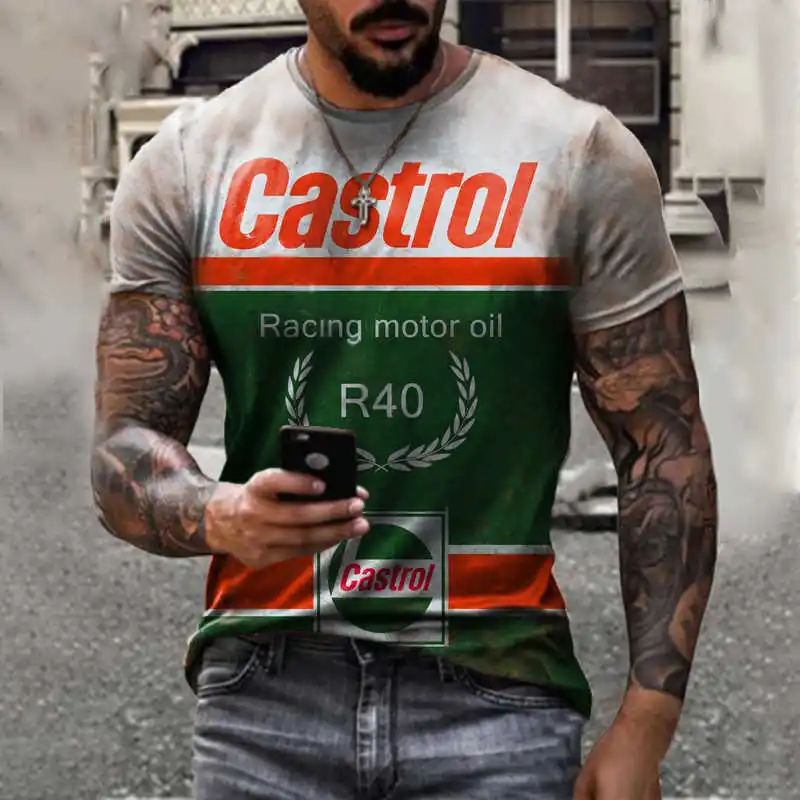 Fashion Summer Mens T-shirt 3d Printed Castrol Monogram Cool Short Sleeve Tee Casual Breathable Sports Oversized Tops Streetwear
Fashion Summer Mens T-shirt 3d Printed Castrol Monogram Cool Short Sleeve Tee Casual Breathable Sports Oversized Tops Streetwear