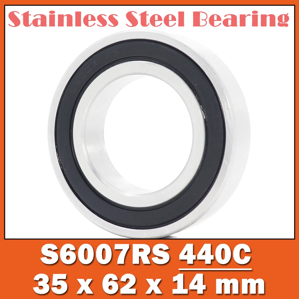 S6007RS Bearing 35*62*14 mm ( 2 PCS ) ABEC-3 440C Stainless Steel S 6007RS Ball Bearings 6007 Stainless Steel Ball Bearing
S6007RS Bearing 35*62*14 mm ( 2 PCS ) ABEC-3 440C Stainless Steel S 6007RS Ball Bearings 6007 Stainless Steel Ball Bearing