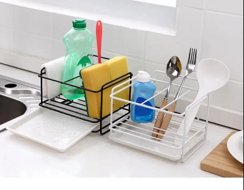 Sponge Holder, Kitchen Sink Organizer Sink Caddy Drainer with Removable Tray Non-perforated rack
Sponge Holder, Kitchen Sink Organizer Sink Caddy Drainer with Removable Tray Non-perforated rack