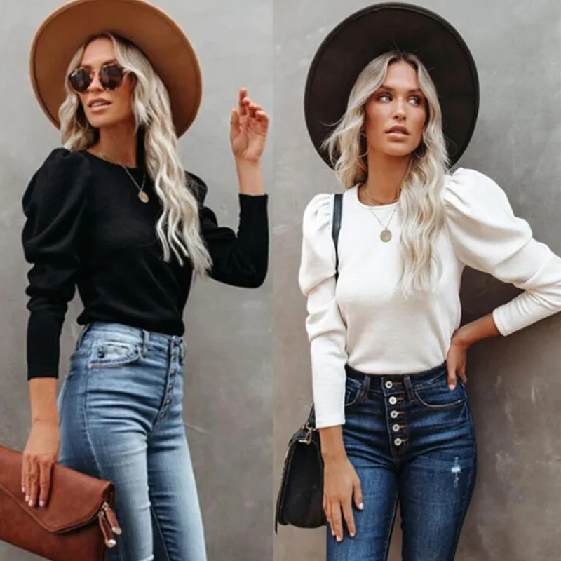 Women Vintage Tops Blouses Shirts Tops for Women Full Sleeves Puff O Neck Black White Women's Tops Korean Clothes Cotton Solid
Women Vintage Tops Blouses Shirts Tops for Women Full Sleeves Puff O Neck Black White Women's Tops Korean Clothes Cotton Solid