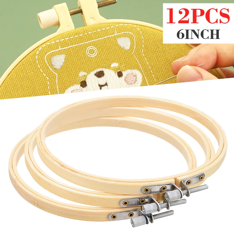 12pcs/set 6 Inch 15cm Wooden Embroidery Hoops Bamboo Circle Cross Stitch Hoop DIY Household Handmade Sewing Tools
12pcs/set 6 Inch 15cm Wooden Embroidery Hoops Bamboo Circle Cross Stitch Hoop DIY Household Handmade Sewing Tools