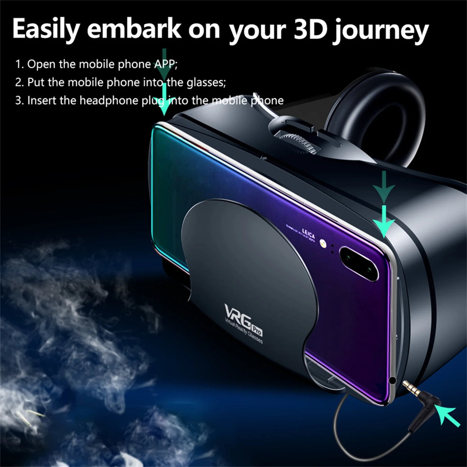 3D VR Headset Smart Virtual Reality Glasses Helmet for Smartphone Phone Lenses with Controllers Headphones Video Game Binoculars
3D VR Headset Smart Virtual Reality Glasses Helmet for Smartphone Phone Lenses with Controllers Headphones Video Game Binoculars
